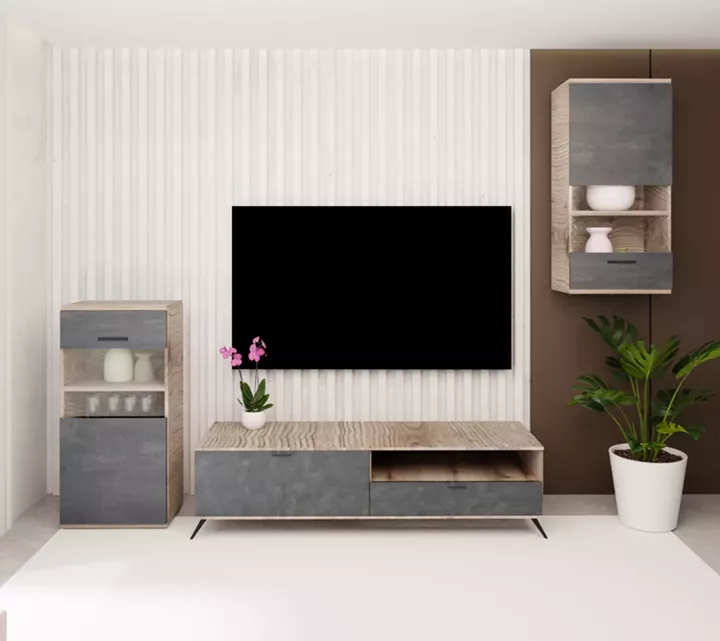 Σύνθεση ECO-1A σταχτί - μαύρη πέτρα.