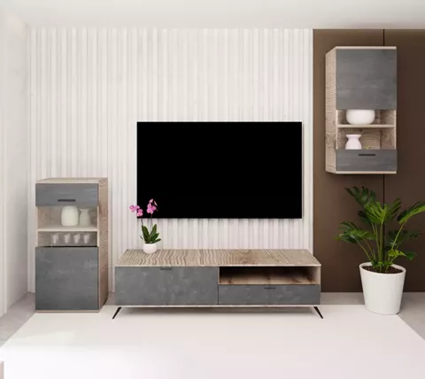 Σύνθεση ECO-1A σταχτί - μαύρη πέτρα.