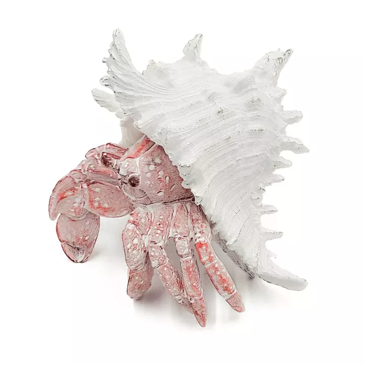 Artekko Animal Κόκκινο Επιτραπέζιο Διακοσμητικό Καβούρι σε Λευκό Κοχύλι από Ρητίνη (18.5x18x14.5)cm