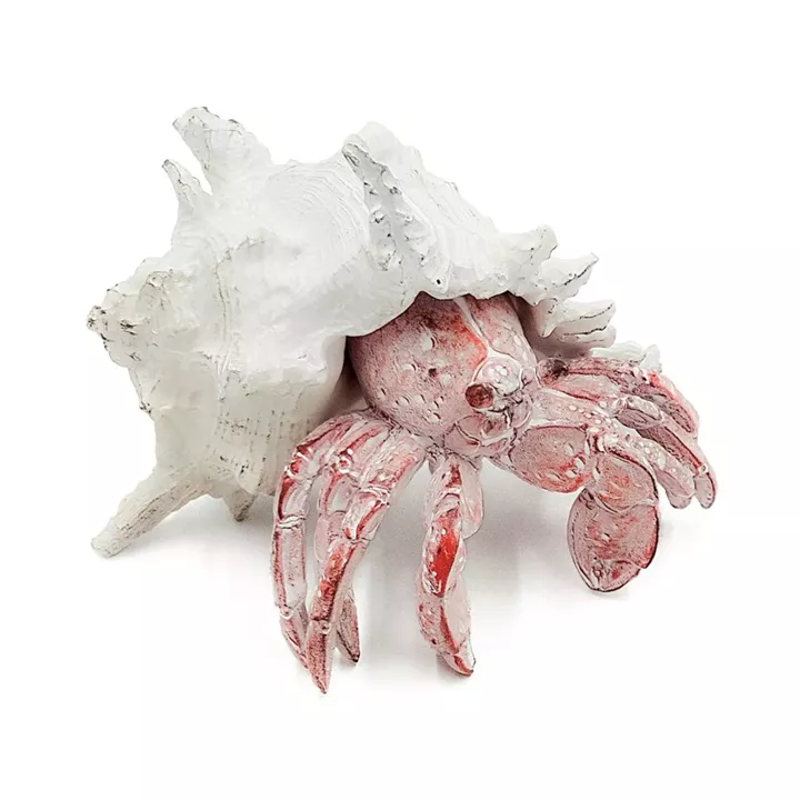 Artekko Animal Κόκκινο Επιτραπέζιο Διακοσμητικό Καβούρι σε Λευκό Κοχύλι από Ρητίνη (18.5x18x14.5)cm