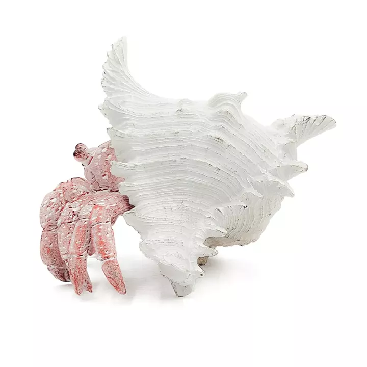 Artekko Animal Κόκκινο Επιτραπέζιο Διακοσμητικό Καβούρι σε Λευκό Κοχύλι από Ρητίνη (18.5x18x14.5)cm