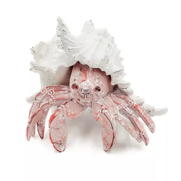 Artekko Animal Κόκκινο Επιτραπέζιο Διακοσμητικό Καβούρι σε Λευκό Κοχύλι από Ρητίνη (18.5x18x14.5)cm