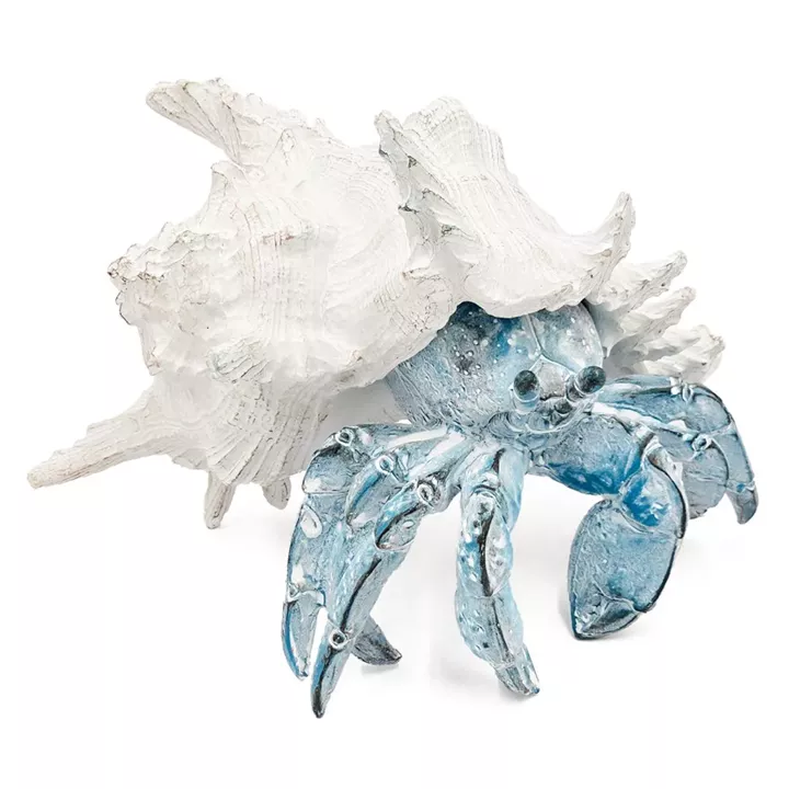 Artekko Animal Μπλε Επιτραπέζιο Διακοσμητικό Καβούρι σε Λευκό Κοχύλι από Ρητίνη (23.5x23.5x17.8)cm