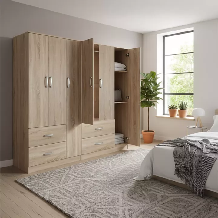 Ντουλάπα εξάφυλλη Lego pakoworld sonoma 180x42x180εκ