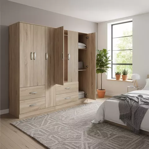 Lego pakoworld six-door wardrobe sonoma 180x42x180cm