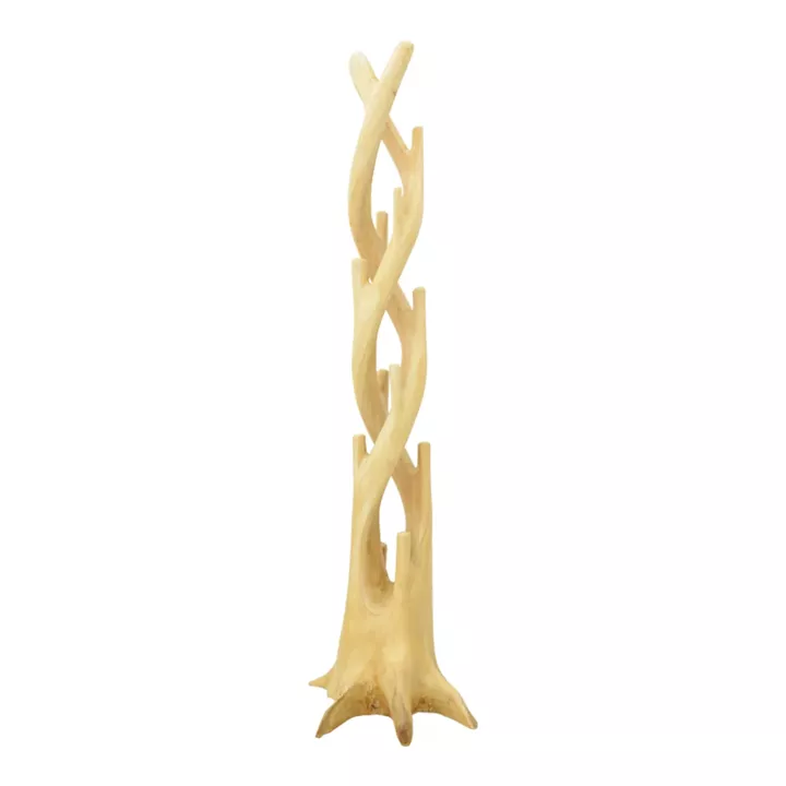 Κρεμάστρα επιδαπέδια Gantou pakoworld suar ξύλο σε φυσική απόχρωση 40x40x200εκ