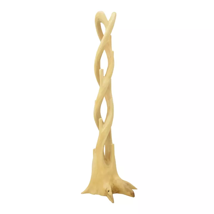 Κρεμάστρα επιδαπέδια Gantou pakoworld suar ξύλο σε φυσική απόχρωση 40x40x200εκ