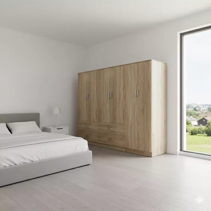 Ντουλάπα εξάφυλλη Lego pakoworld sonoma 240x42x180εκ