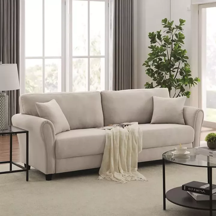 BRITAIN Καναπές 3-θέσιος Σαλονιού - Καθιστικού, Ύφασμα Μπεζ