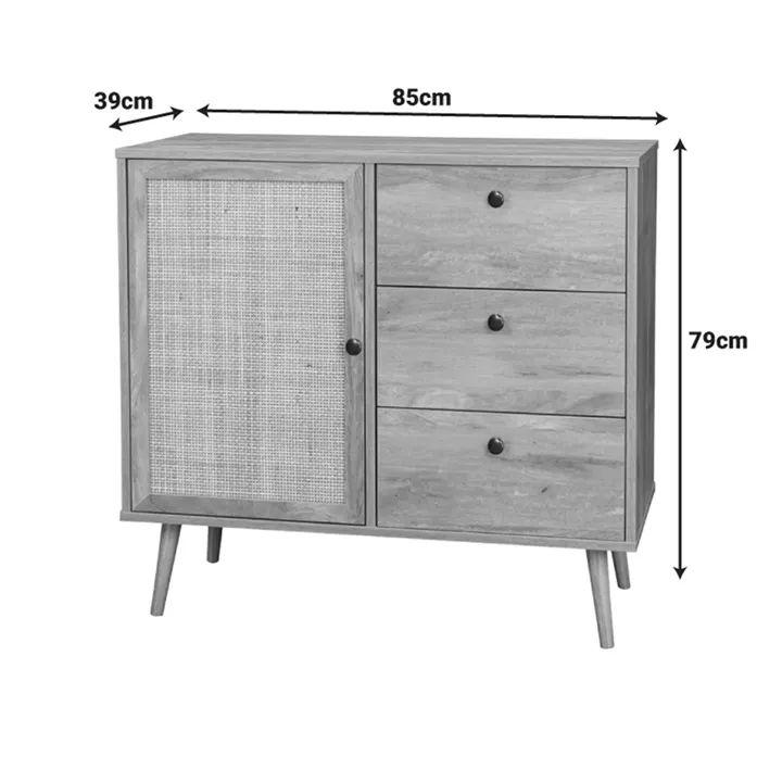 Μπουφές Oslo pakoworld σε sonoma απόχρωση 85x39x79εκ