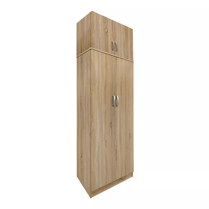 Two-door wardrobe with loft Lego pakoworld in oak color 80x42x240cm