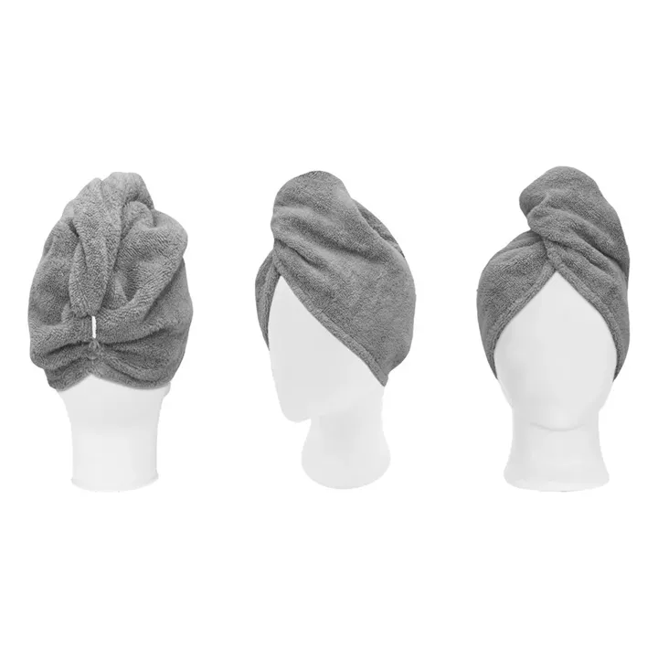 Beauty Home Πετσέτα μαλλιών Turban Art 3406 Γκρι