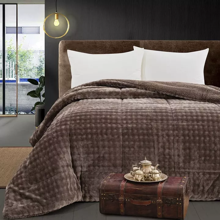 Beauty Home Κουβερτοπάπλωμα υπέρδιπλο Art 12515 220x240 Μόκα