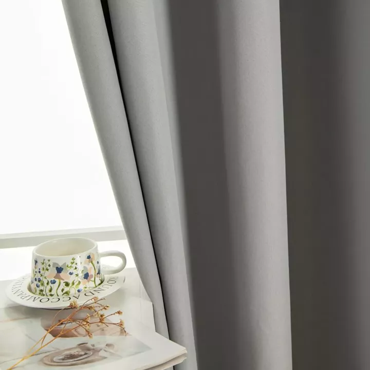 Beauty Home Κουρτίνα Full Blackout σκίασης με 8 κρίκους Soft Art 8391 Grey-11 140x270 Γκρι