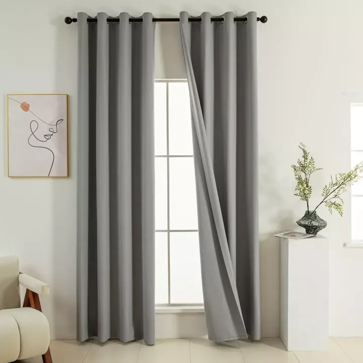 Beauty Home Κουρτίνα Full Blackout σκίασης με 8 κρίκους Soft Art 8391 Grey-11 140x270 Γκρι