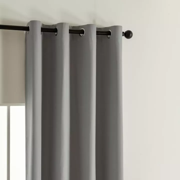 Beauty Home Κουρτίνα Full Blackout σκίασης με 8 κρίκους Soft Art 8391 Grey-11 140x270 Γκρι