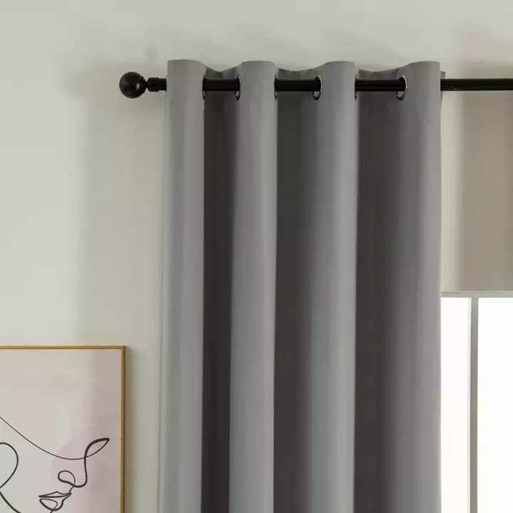 Beauty Home Κουρτίνα Full Blackout σκίασης με 8 κρίκους Soft Art 8391 Grey-11 140x270 Γκρι