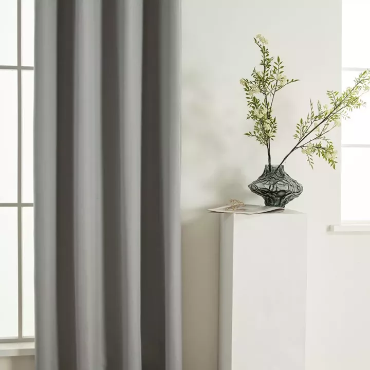 Beauty Home Κουρτίνα Full Blackout σκίασης με 8 κρίκους Soft Art 8391 Grey-11 140x270 Γκρι