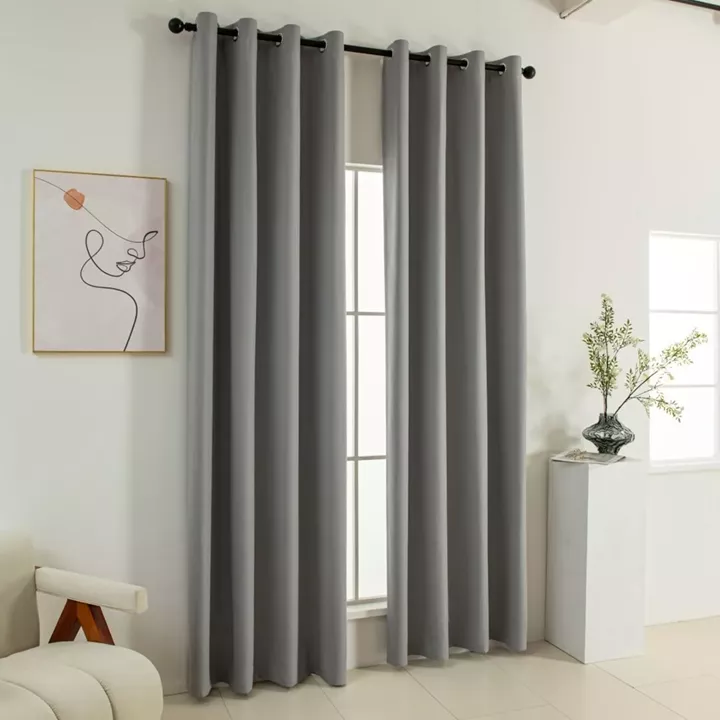 Beauty Home Κουρτίνα Full Blackout σκίασης με 8 κρίκους Soft Art 8391 Grey-11 140x270 Γκρι