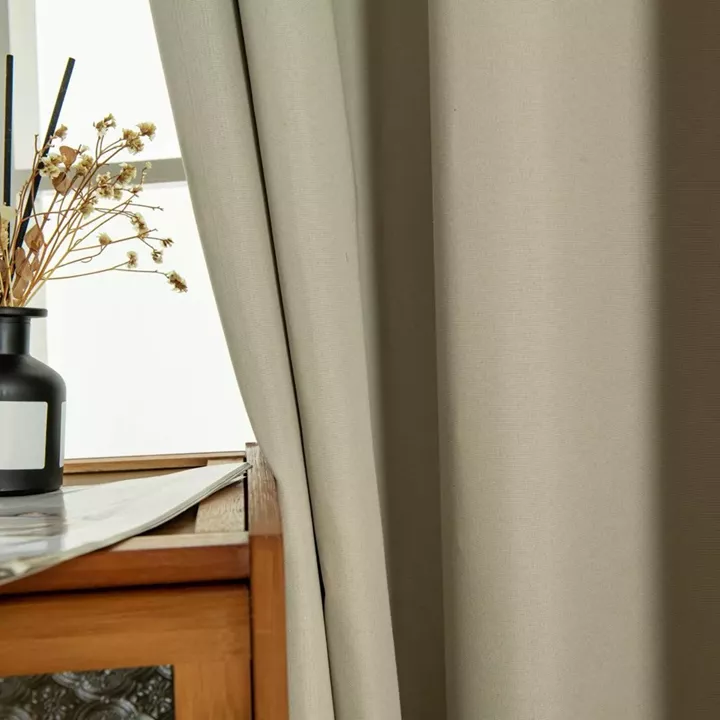 Beauty Home Κουρτίνα Full Blackout σκίασης με 8 κρίκους Soft Art 8391 Beige 140x270 Άμμου