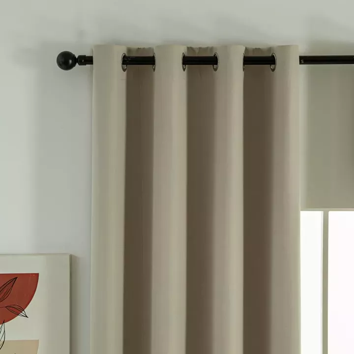 Beauty Home Κουρτίνα Full Blackout σκίασης με 8 κρίκους Soft Art 8391 Beige 140x270 Άμμου