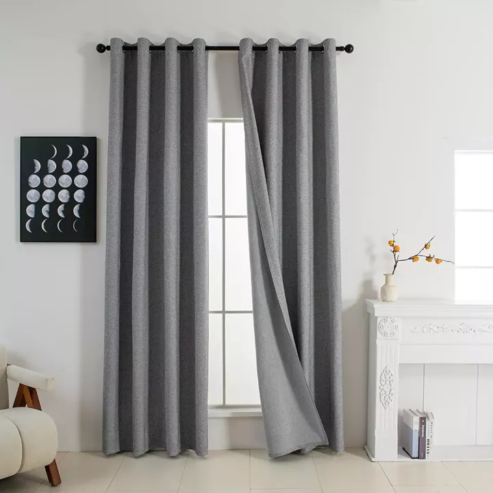 Beauty Home Κουρτίνα Full Blackout σκίασης με 8 κρίκους Elite Art 8392 Grey-Νο7 140x270 Σκούρο Γκρι