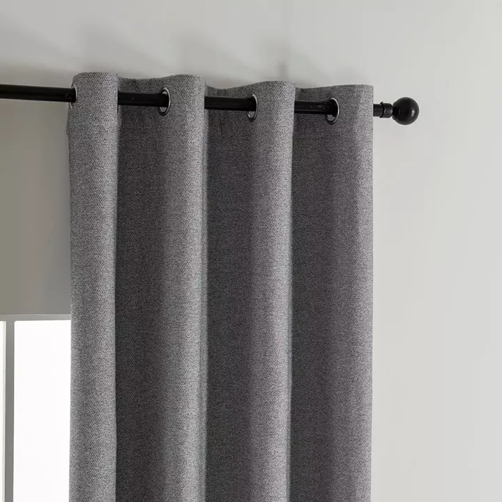 Beauty Home Κουρτίνα Full Blackout σκίασης με 8 κρίκους Elite Art 8392 Grey-Νο7 140x270 Σκούρο Γκρι