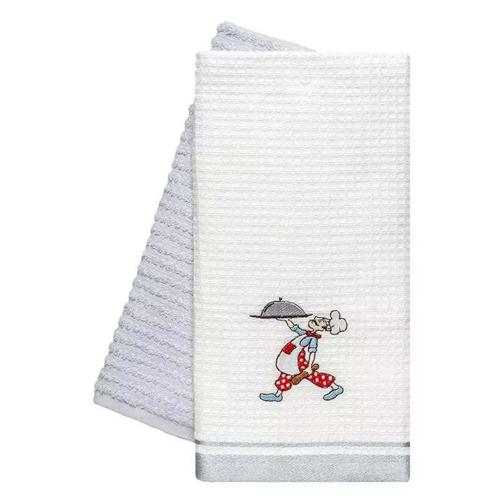 Beauty Home Ποτηρόπανα σετ 2τμχ Chef Art 8805 40x60 Γκρι