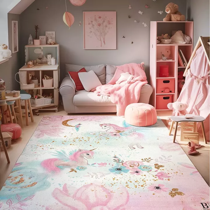 Beauty Home Χαλί παιδικό Fun Art 9588 135x180 Ροζ