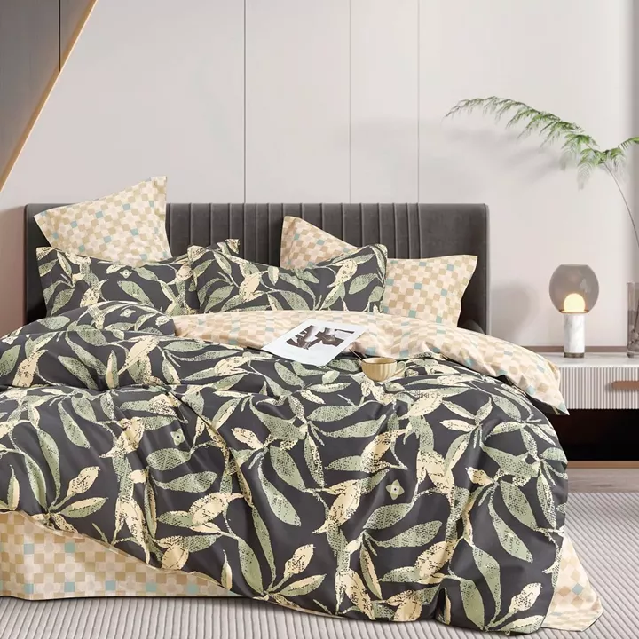 Beauty Home Σετ σεντόνια υπέρδιπλα Art 12287 Antonella 230x260 Ανθρακί,Λαδί