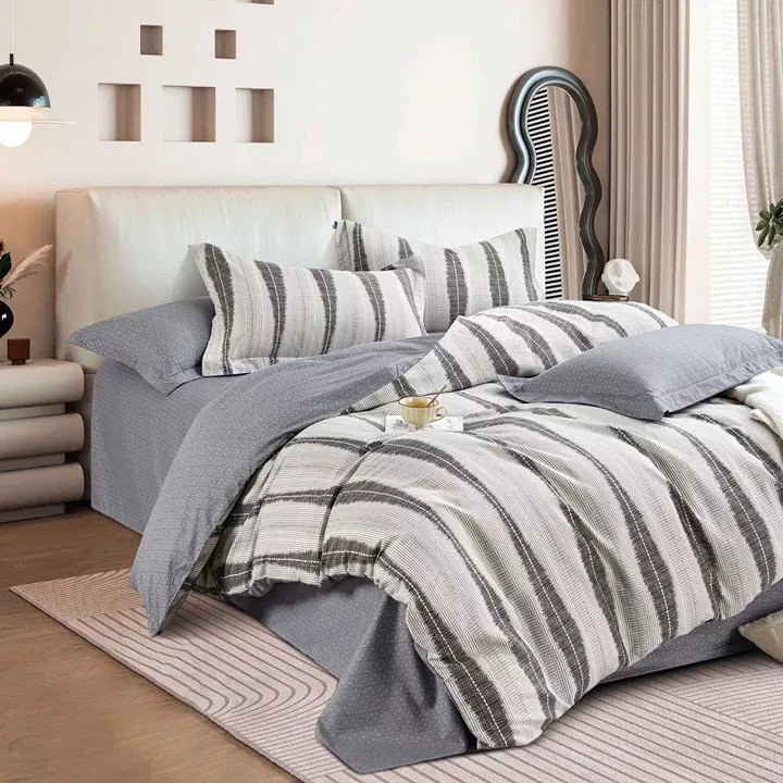 Beauty Home Σετ κουβερλί υπέρδιπλο Art 12288 Adamantia 220x240 Εκού,Ανθρακί