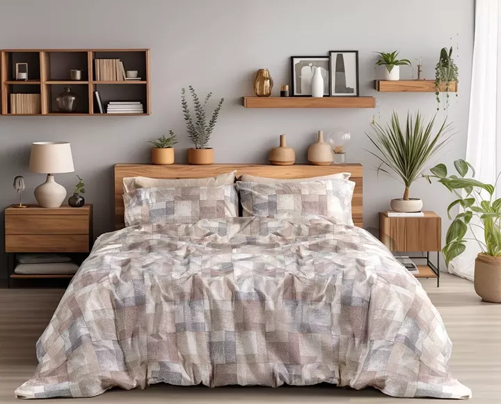 Beauty Home Σετ σεντόνια φανελένια King Size με λάστιχο Renoir Art 12338 185x200+32 Μπεζ