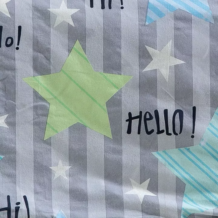 Beauty Home Σετ σεντόνια φανελένια μονά με λάστιχο Hello Art 6321 105x200+32 Γκρι,Μπλε