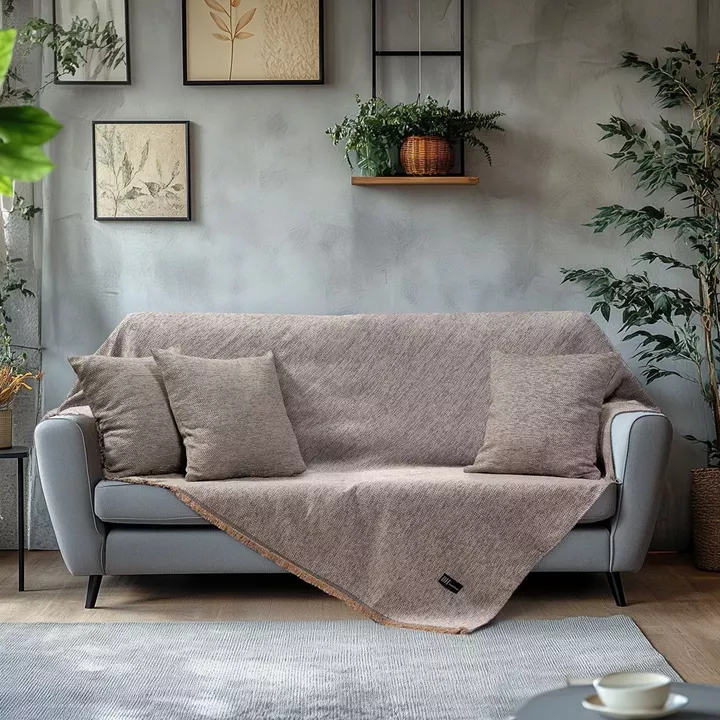 Beauty Home Ριχτάρι Τριθέσιο Art 8645 170x290 Μπεζ