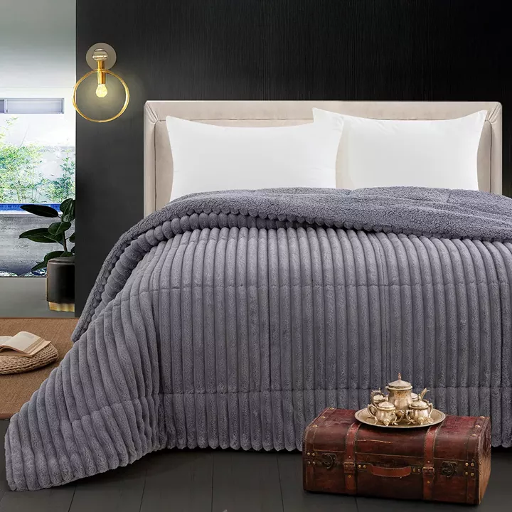 Beauty Home Κουβερτοπάπλωμα υπέρδιπλο Art 12524 220x240 Ανθρακί