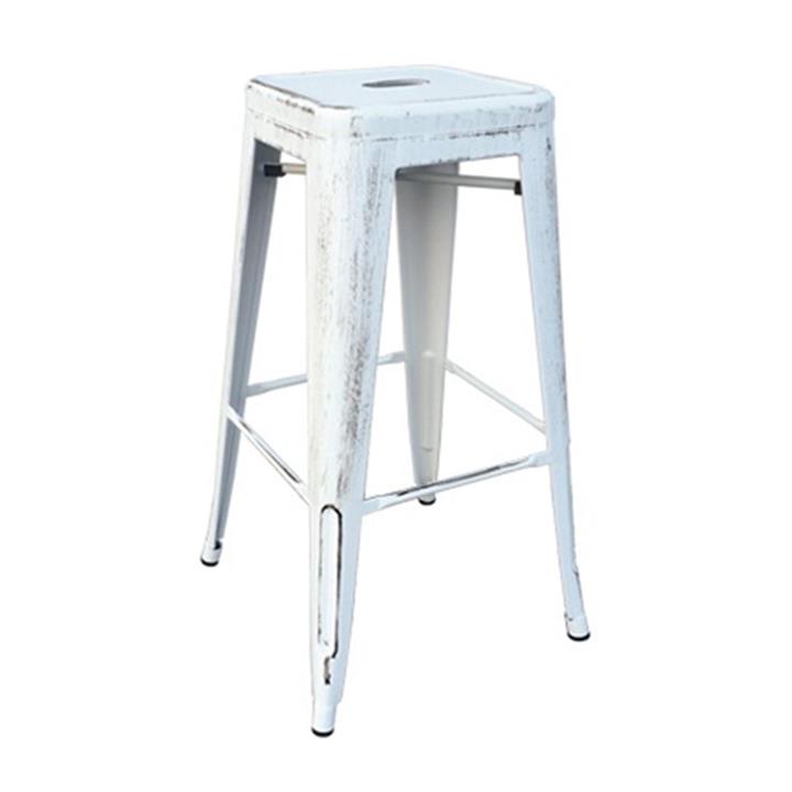 RELIX Σκαμπό Bar-Pro, Στοιβαζόμενο, Μέταλλο Βαφή Antique White