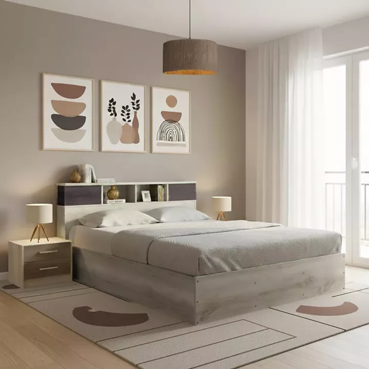 Σετ Κρεβατοκάμαρας Olympus Castillo Toro με Κρεβάτι 160x200εκ Σετ 3τεμ