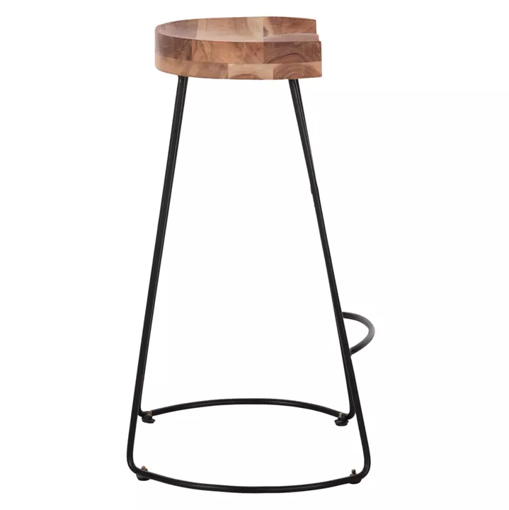 BAR STOOL ELEANOR HM8363.11 SOLID ACACIA WOOD SEAT-METAL 50x43x78Hcm.