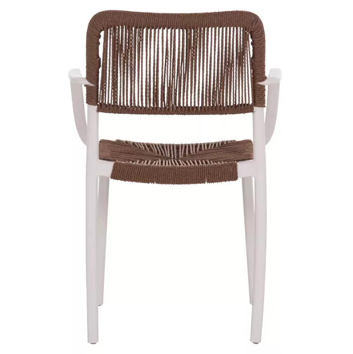 OUTDOOR DINING CHAIR STRIDER HM6391.01 WHITE POLYPROPYLENE--BROWN ROPE 57x53x80Hcm.