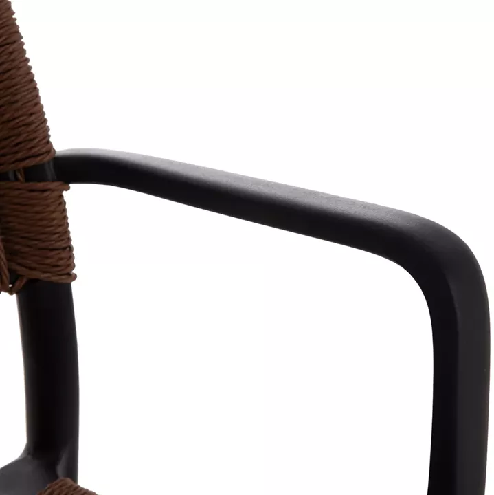 OUTDOOR DINING CHAIR STRIDER HM6391.02 BLACK POLYPROPYLENE--BROWN ROPE 57x53x80Hcm.