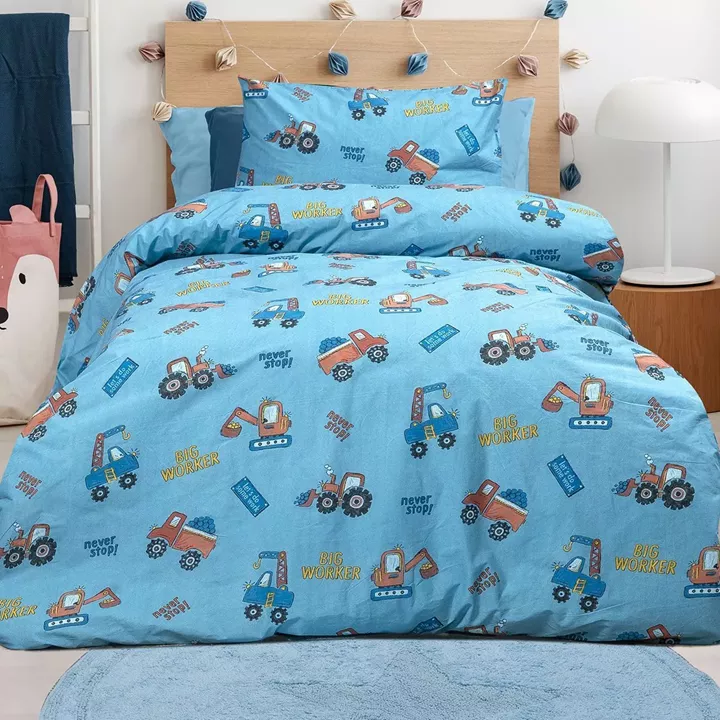 Beauty Home Σετ πάπλωμα μονό Factory Art 6216 160x240 Γαλάζιο