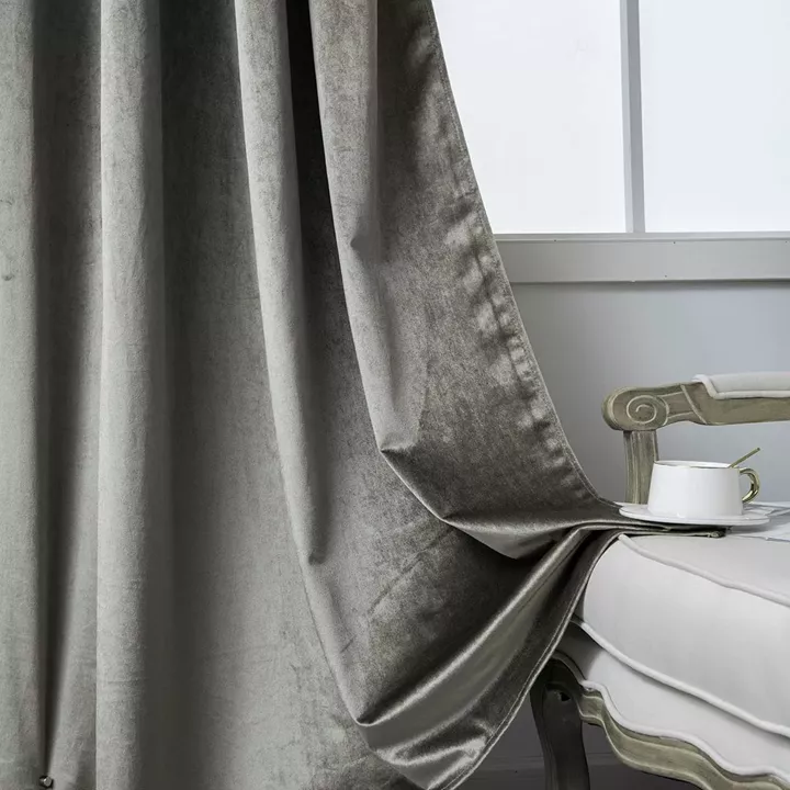 Beauty Home Κουρτίνα βελούδο σκίασης με 8 μεταλλικούς κρίκους Art 8399 140x270 Βιζόν