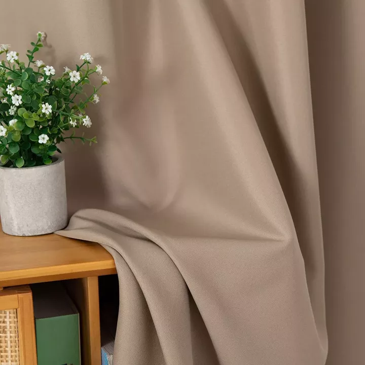 Beauty Home Κουρτίνα μεσαίας σκίασης με 8 μεταλλικούς κρίκους Effect Art 8443 140x270 Μπεζ