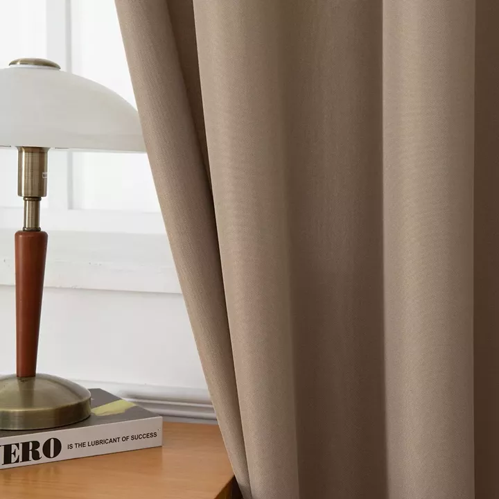 Beauty Home Κουρτίνα μεσαίας σκίασης με 8 μεταλλικούς κρίκους Effect Art 8443 140x270 Μπεζ