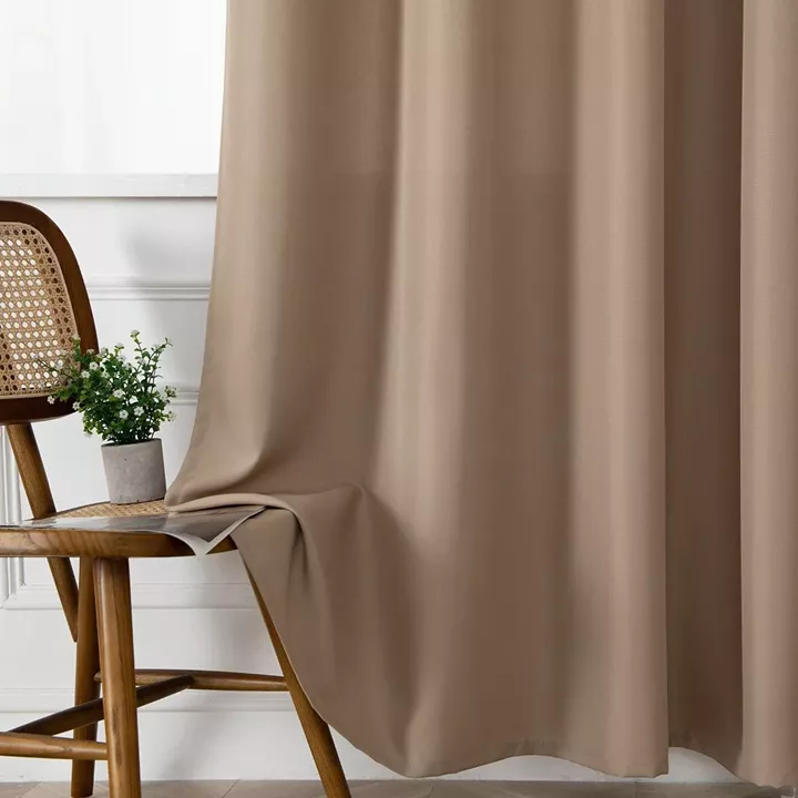 Beauty Home Κουρτίνα μεσαίας σκίασης με 8 μεταλλικούς κρίκους Effect Art 8443 140x270 Μπεζ