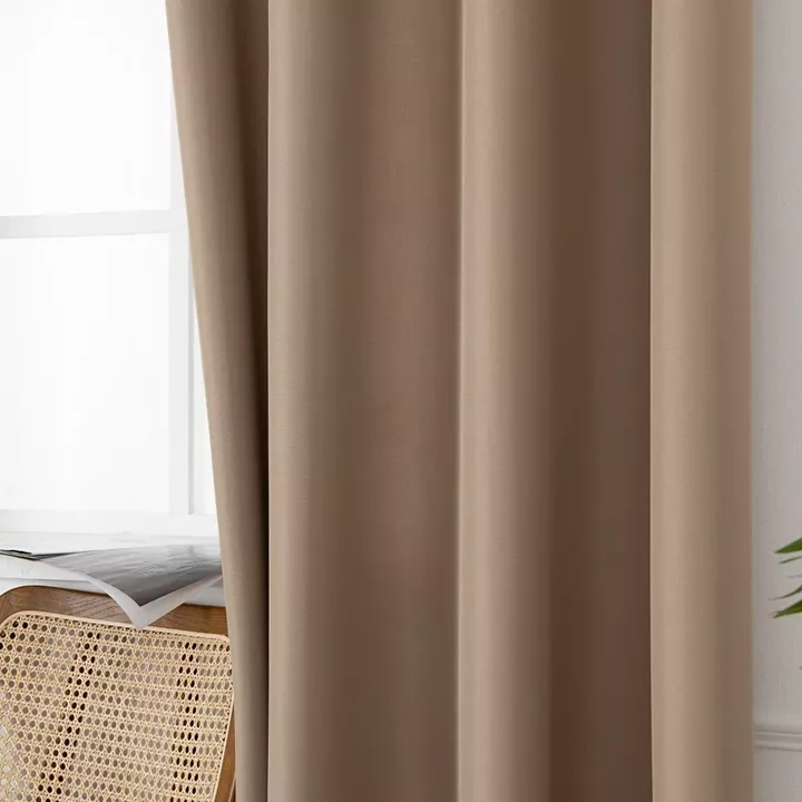 Beauty Home Κουρτίνα μεσαίας σκίασης με 8 μεταλλικούς κρίκους Effect Art 8443 140x270 Μπεζ