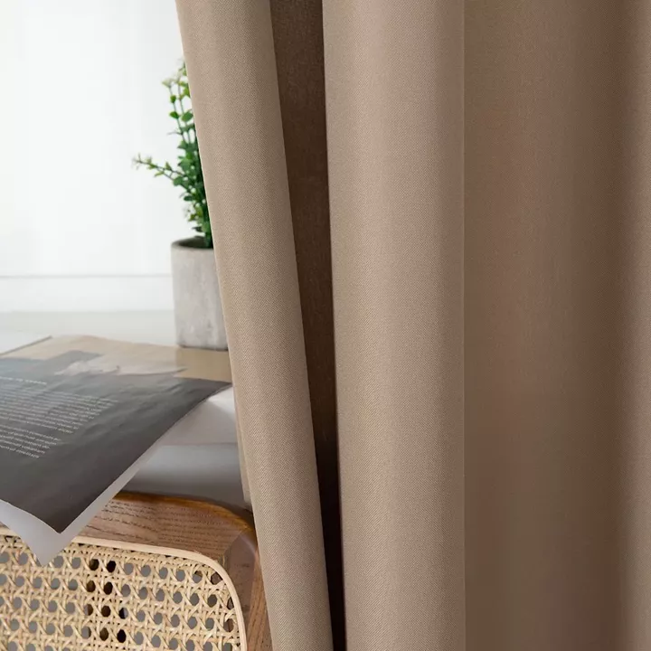 Beauty Home Κουρτίνα μεσαίας σκίασης με 8 μεταλλικούς κρίκους Effect Art 8443 140x270 Μπεζ