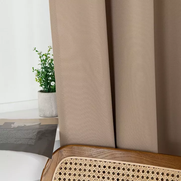 Beauty Home Κουρτίνα μεσαίας σκίασης με 8 μεταλλικούς κρίκους Effect Art 8443 140x270 Μπεζ