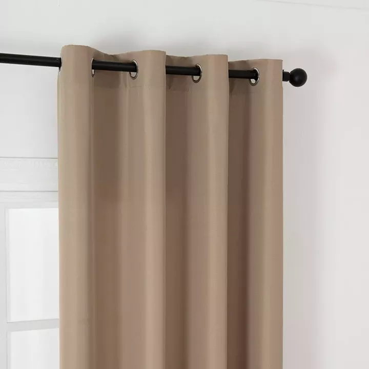 Beauty Home Κουρτίνα μεσαίας σκίασης με 8 μεταλλικούς κρίκους Effect Art 8443 140x270 Μπεζ