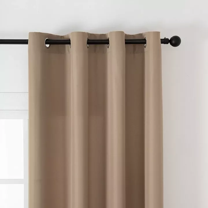 Beauty Home Κουρτίνα μεσαίας σκίασης με 8 μεταλλικούς κρίκους Effect Art 8443 140x270 Μπεζ